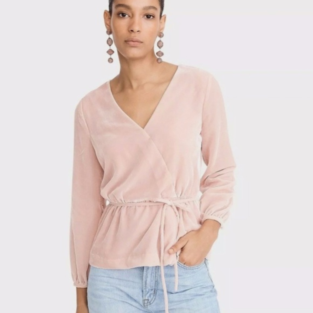 J. CREW PINK VELVET TOP